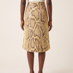 Veda Snakeskin High-Waist Midi Skirt – back