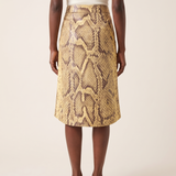 Veda Snakeskin High-Waist Midi Skirt – back