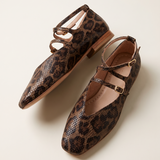 Veda Classic Square-Toe Lace Ballet Flats — detail view
