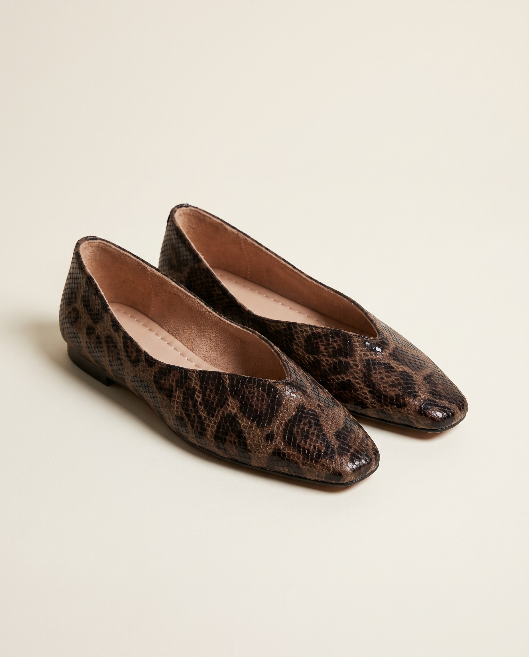 Veda Classic Square-Toe Lace Ballet Flats — hero view