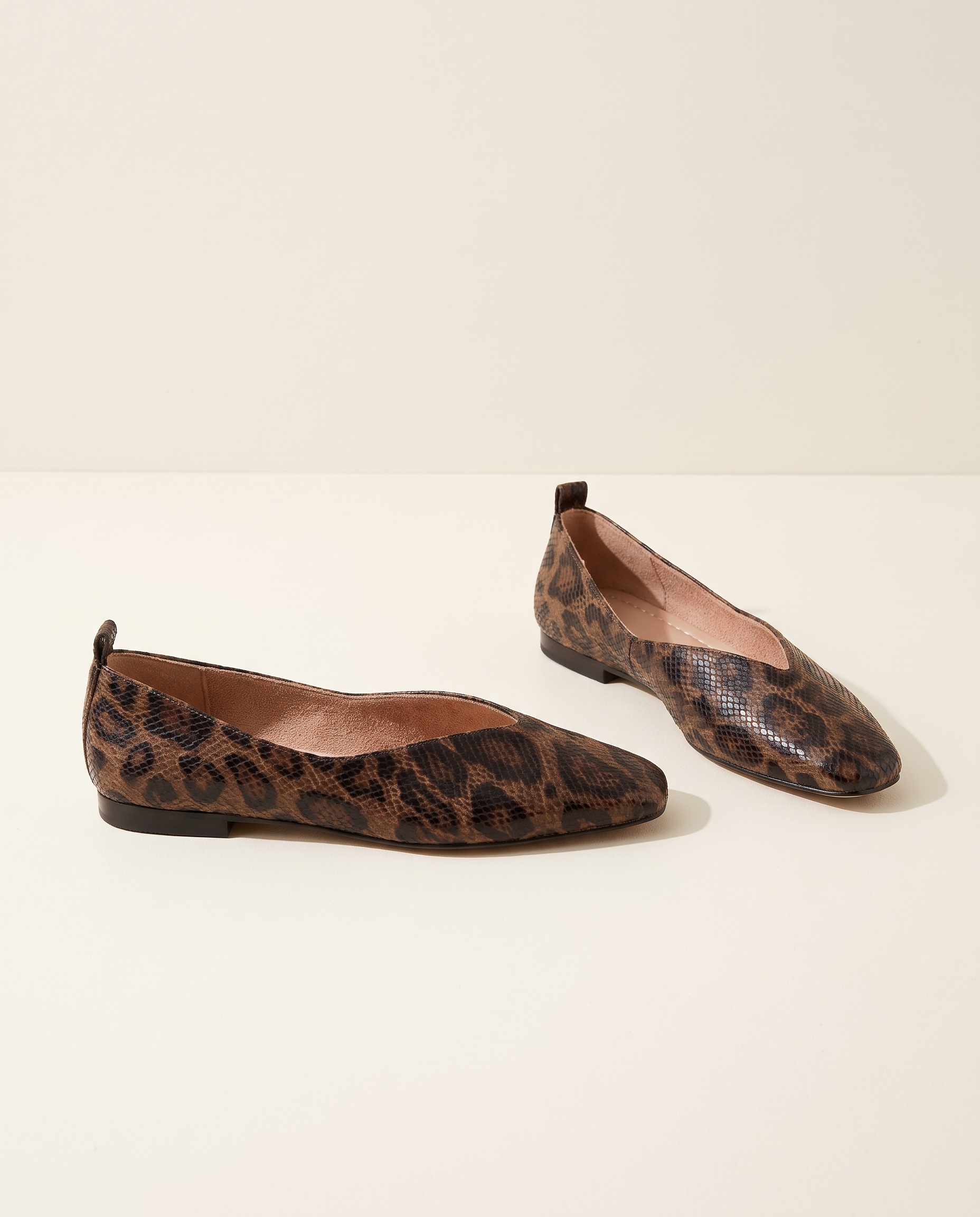 Veda Classic Square-Toe Lace Ballet Flats — side view