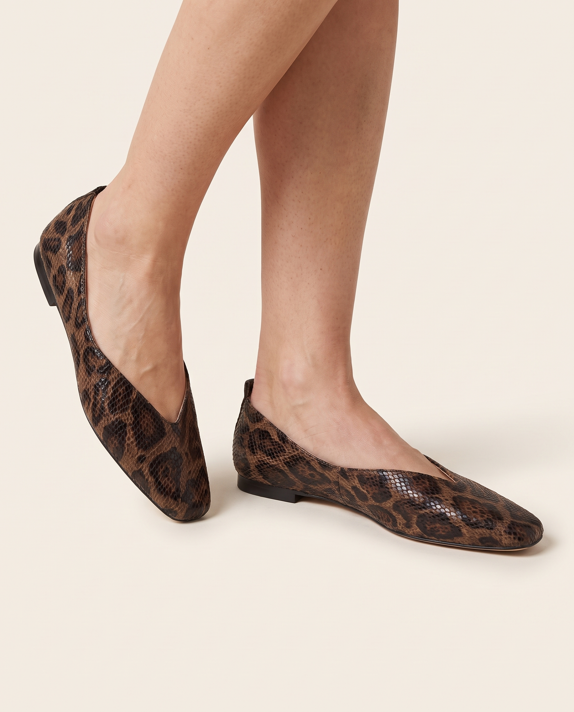 Veda Classic Square-Toe Lace Ballet Flats — Australian studio lifestyle view