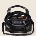 Slouchy Faux Leather Shoulder Bag – Black Everyday Casual Hobo Bag — product view 4
