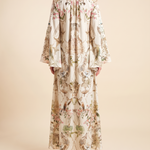 Viola Botanical Bell-Sleeve Maxi Dress — back studio