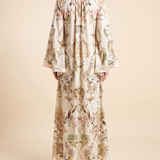 Viola Botanical Bell-Sleeve Maxi Dress — back studio