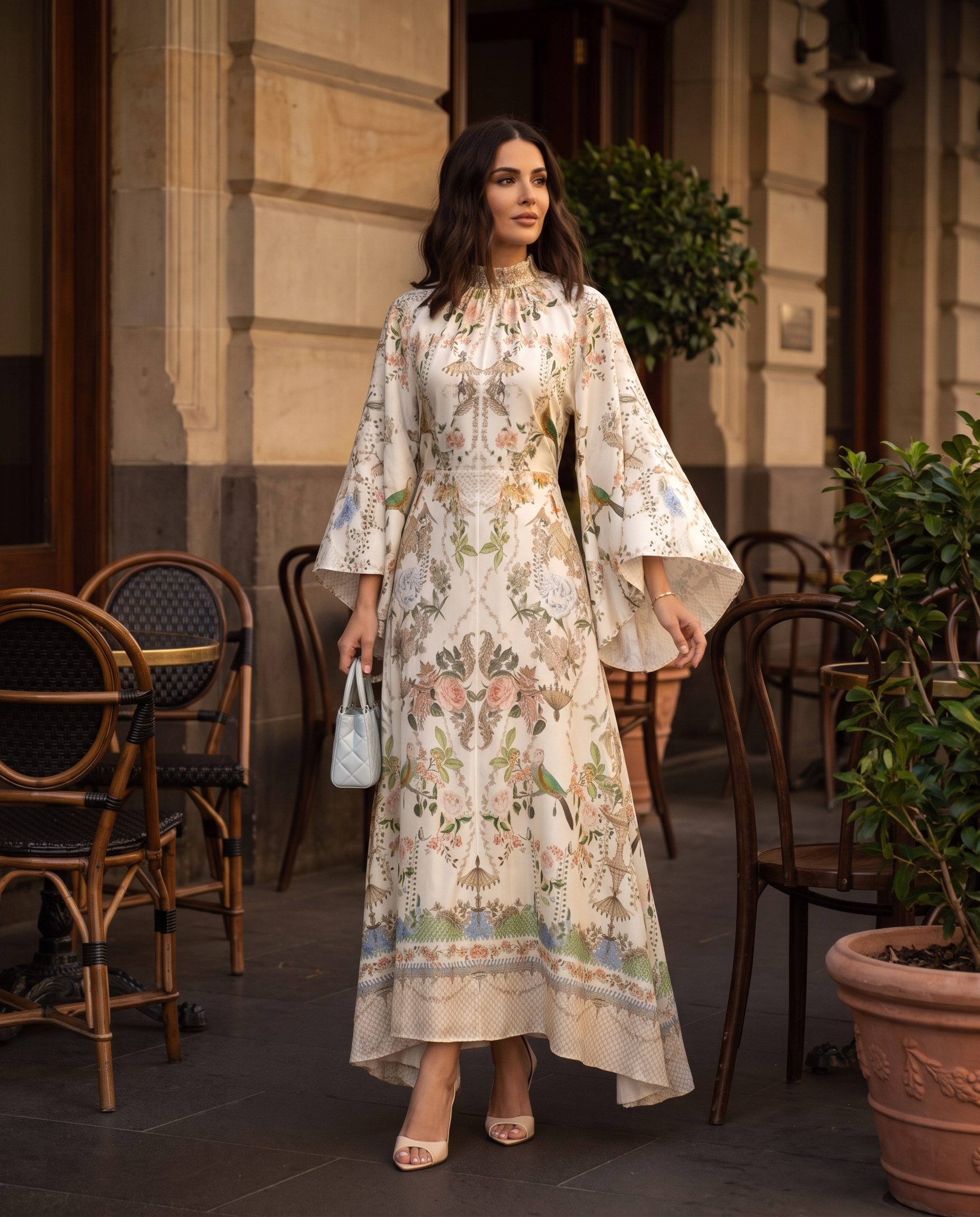 Viola Botanical Bell-Sleeve Maxi Dress — Melbourne lifestyle