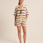 Willa Relaxed Striped Knit Shorts Set – front
