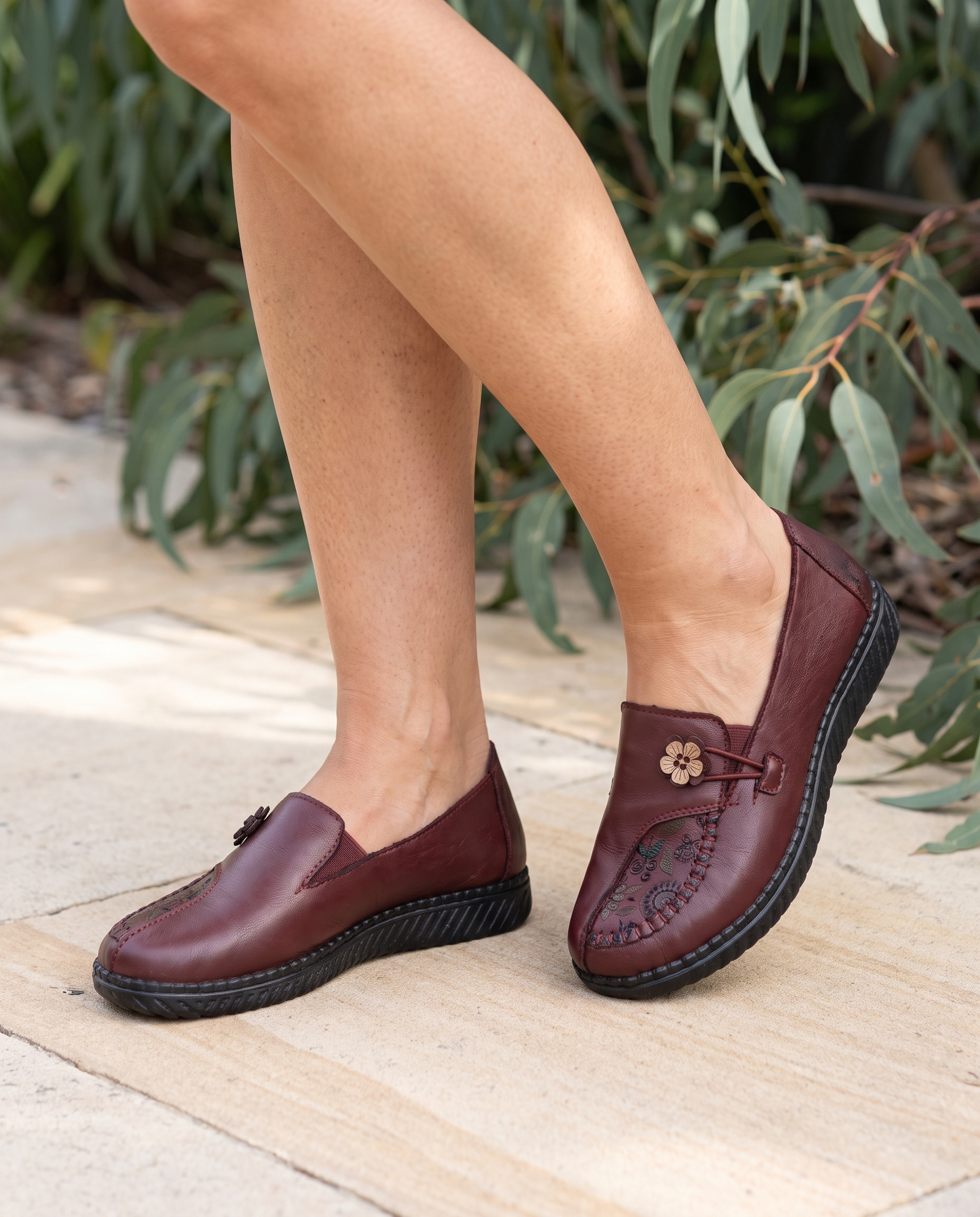 Xanthe Comfortable Slip-On Flat Loafers — lifestyle view