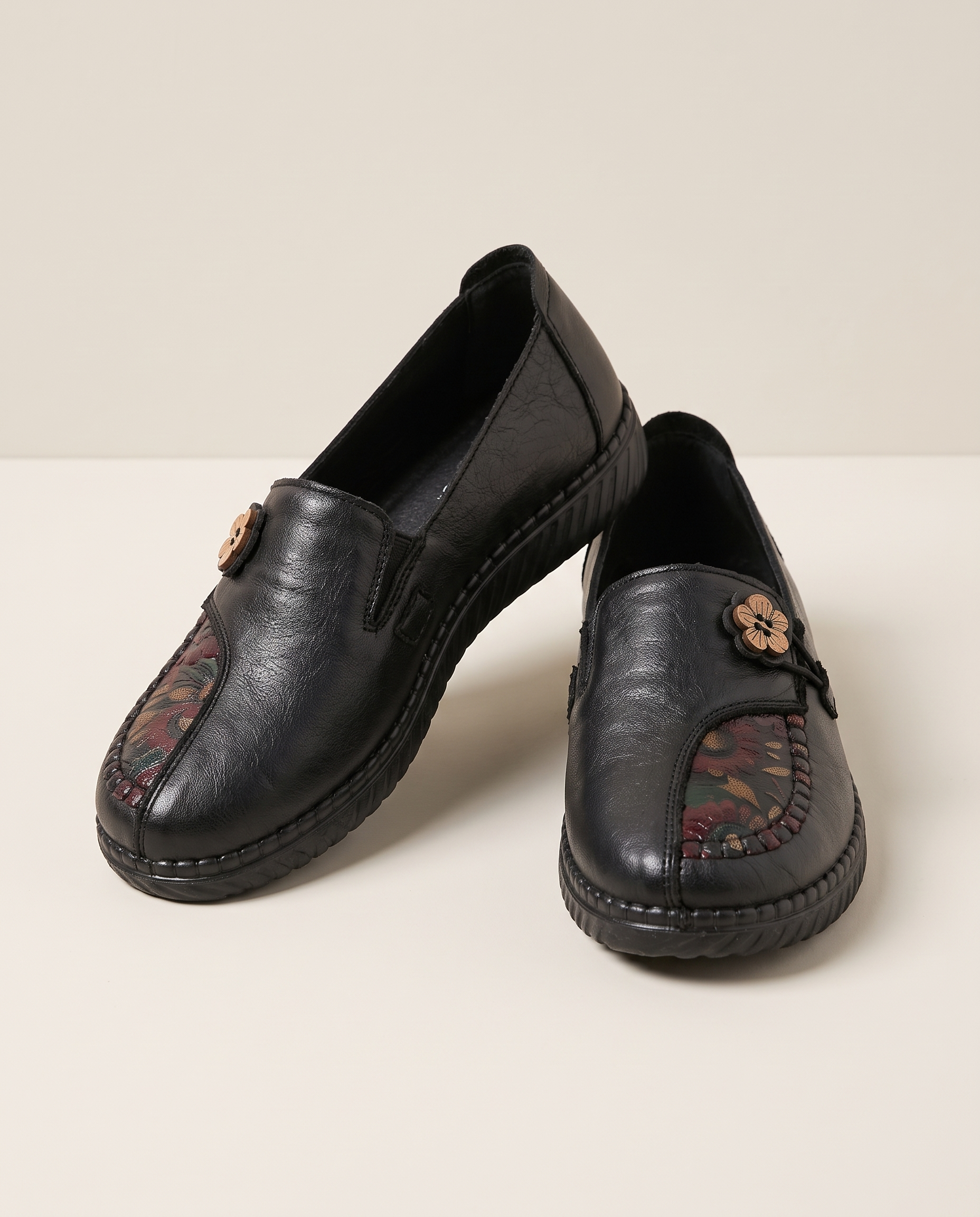 Xanthe Comfortable Slip-On Flat Loafers — HK207-Black variant