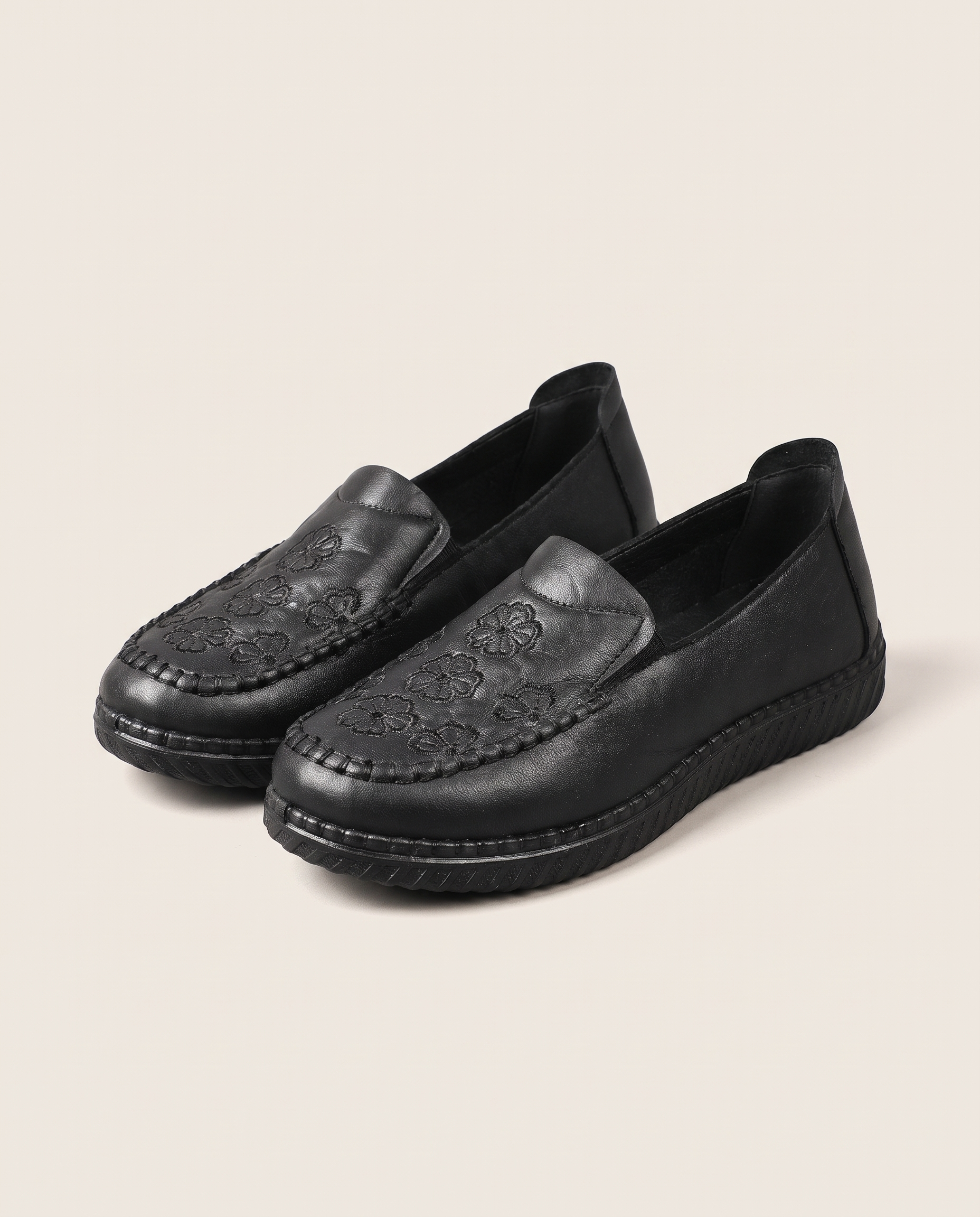 Xanthe Comfortable Slip-On Flat Loafers — HK222-Black variant
