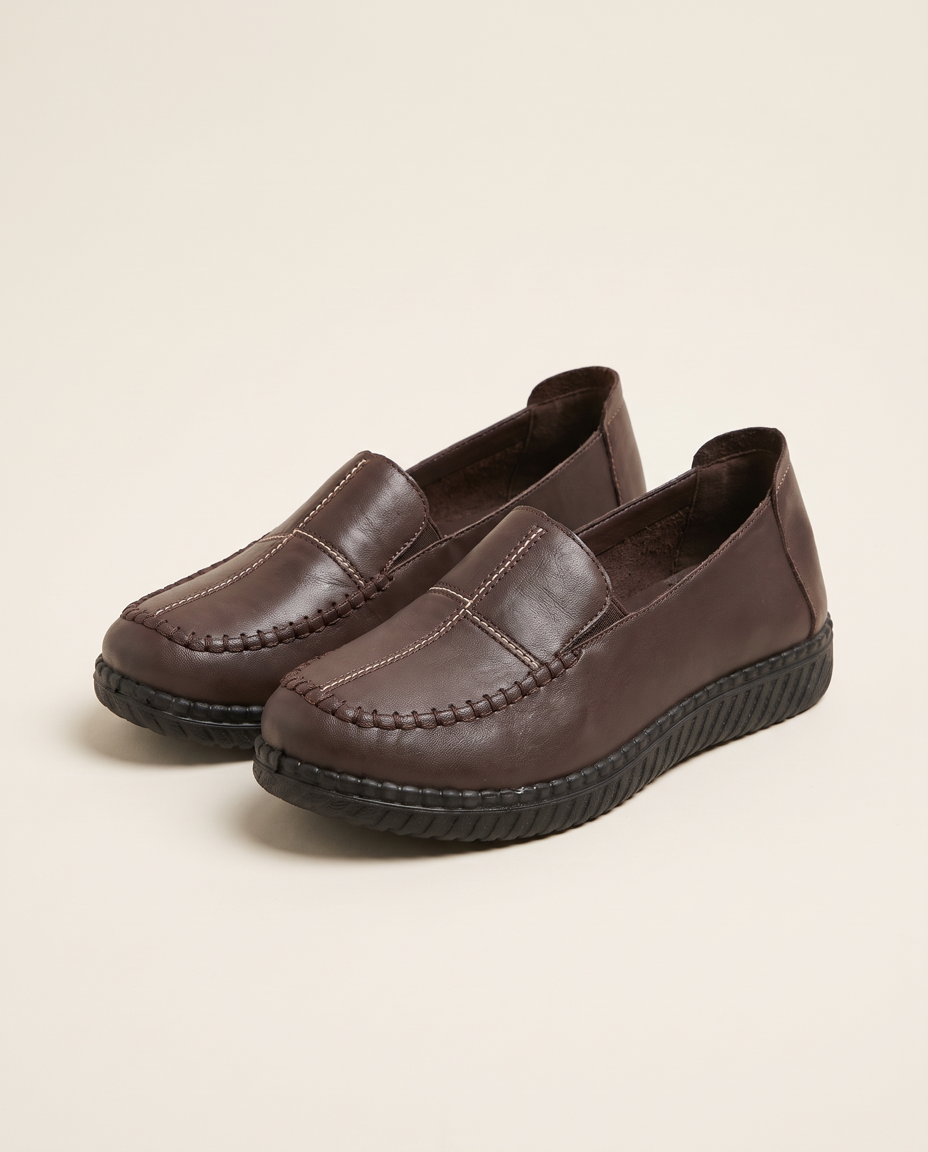 Xanthe Comfortable Slip-On Flat Loafers — HK226-Brown variant