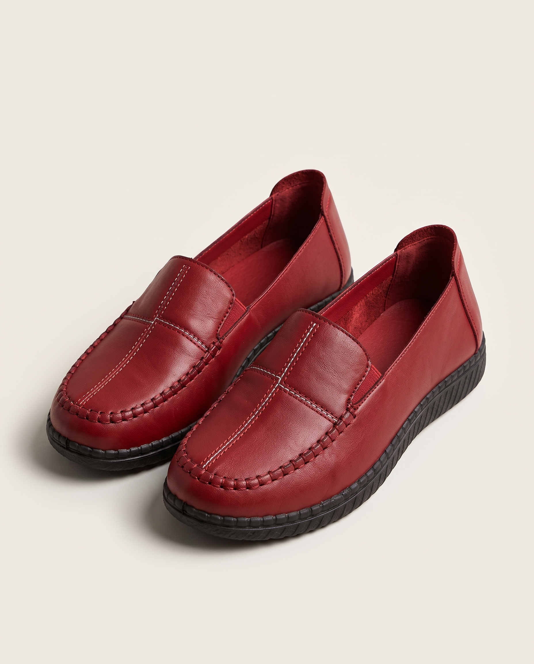 Xanthe Comfortable Slip-On Flat Loafers — HK226-Red variant