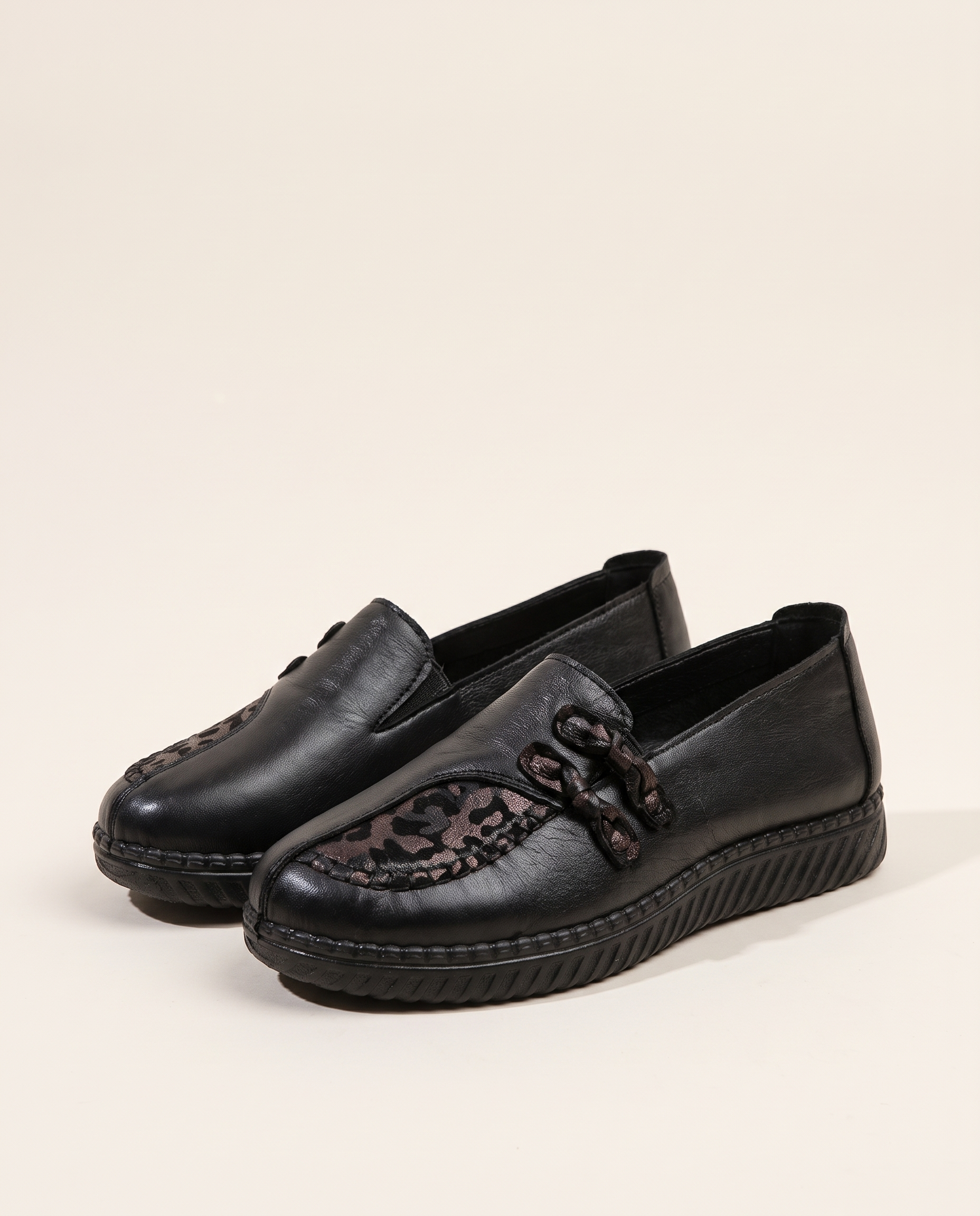 Xanthe Comfortable Slip-On Flat Loafers — HK227-Black variant