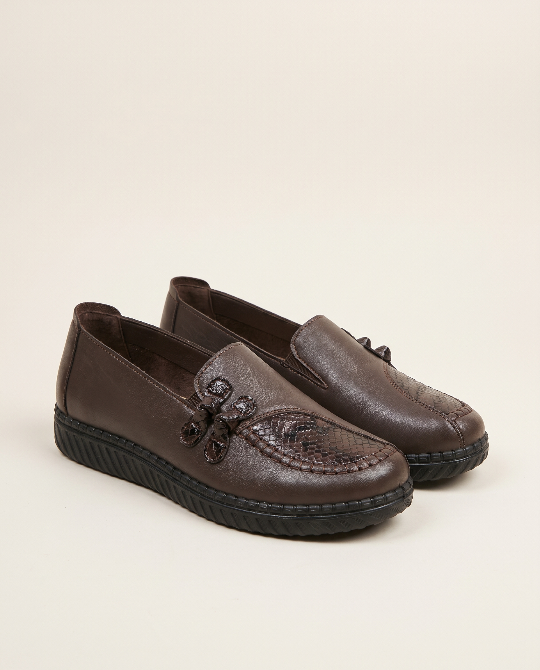 Xanthe Comfortable Slip-On Flat Loafers — HK227-Brown variant
