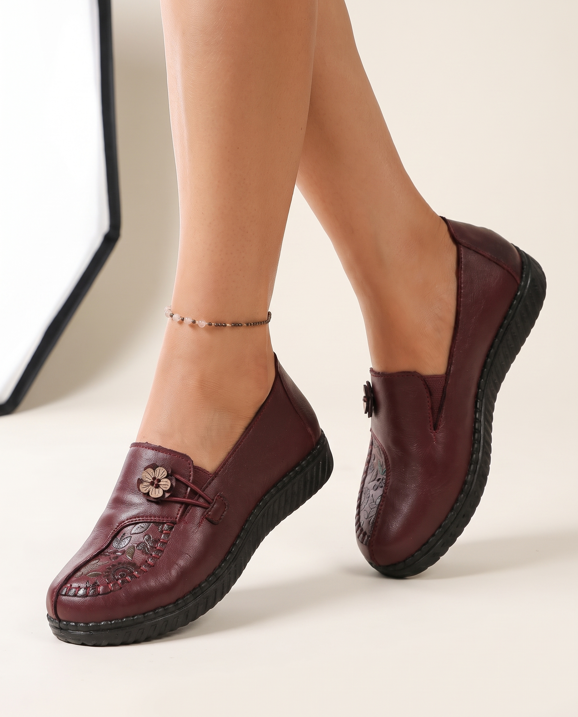 Xanthe Comfortable Slip-On Flat Loafers — Australian studio lifestyle view