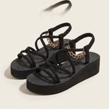 Zinnia Comfortable Platform Wedge Sandals — DajieBlack5cm variant