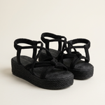Zinnia Comfortable Platform Wedge Sandals — jiaJIAOblack variant