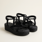 Zinnia Comfortable Platform Wedge Sandals — jiaJIAOblack variant