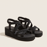 Zinnia Comfortable Platform Wedge Sandals — KDblack5cm variant