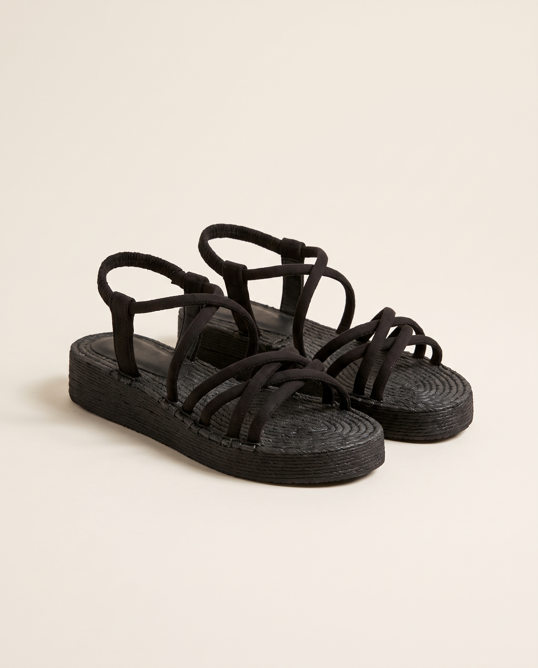 Zinnia Comfortable Platform Wedge Sandals — XDBlack 3cm variant