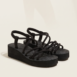 Zinnia Comfortable Platform Wedge Sandals — XDblack 5cm variant